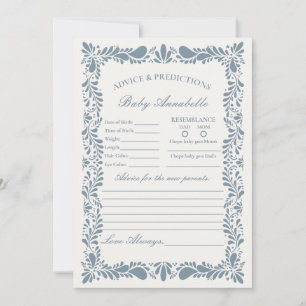 Dusty Blue Talavera Tile Advice zur Babykarte Einladung