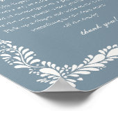 Dusty Blue Talavera Tile Diaper Gedanken Dusche Poster (Ecke)