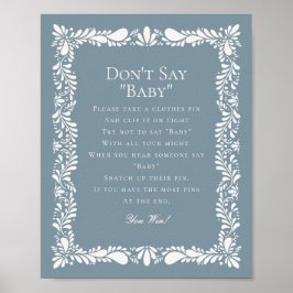 Dusty Blue Talavera Tile Dont Say Baby Showspiel Poster