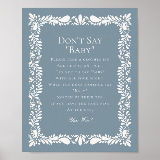 Dusty Blue Talavera Tile Dont Say Baby Showspiel Poster (Vorne)
