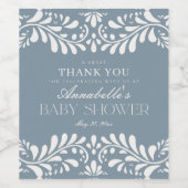 Dusty Blue Talavera Tile Fiesta Boy Babydusche Weinetikett (Einzelnes Label)