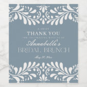 Dusty Blue Talavera Tile Fiesta Bridal Brunch Weinetikett (Einzelnes Label)