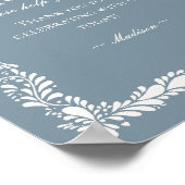 Dusty Blue Talavera Tile Fiesta Favors Zeichen Poster (Ecke)