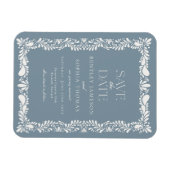 Dusty Blue Talavera Tile Fiesta Save the Date Magnet (Horizontal)