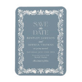 Dusty Blue Talavera Tile Fiesta Save the Date Magnet (Vertikal)