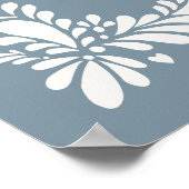 Dusty Blue Talavera Tile Fiesta Taufe Willkommen Poster (Ecke)