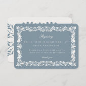 Dusty Blue Talavera Tile Registry Card Einlegen Begleitkarte (Vorne/Hinten)