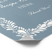 Dusty Blue Talavera Tile Share a Recipe Bridal Poster (Ecke)