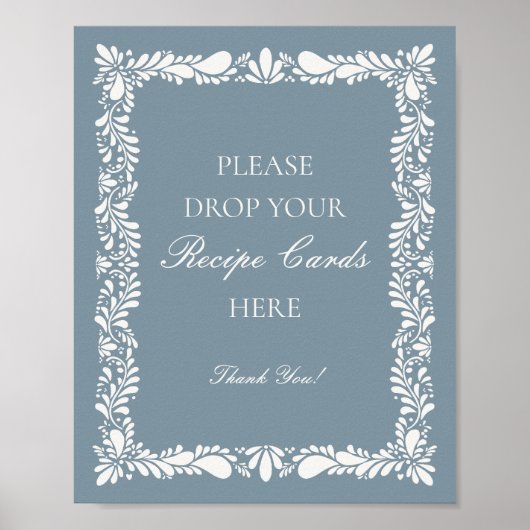 Dusty Blue Talavera Tile Share a Recipe Bridal Poster (Vorne)