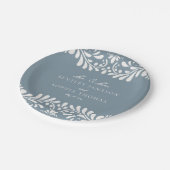 Dusty Blue Talavera Tile Spanish Fiesta Wedding Pappteller (Schrägansicht)