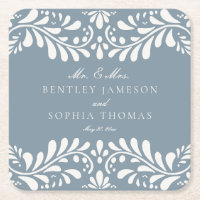 Dusty Blue Talavera Tile Spanish Fiesta Wedding