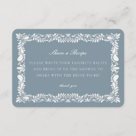 Dusty Blue Talavera Tile Teilen eines Rezept Beila Begleitkarte