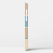 Dusty Blue Tan Monogram Abstrakt Modern Simple Case-Mate iPhone Hülle (Rückseite / Links)