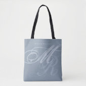 Dusty Blue Tasche Oversibles Monogramm (Vorderseite)