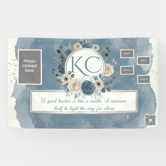 Dusty Blue Teacher Appreciation Photo Banner (Horizontal)