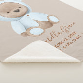 Dusty Blue Teddy Bear Baby Birth Stats Sherpadecke (3/4)