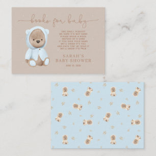 Dusty Blue Teddy Bear Baby Showbucher Begleitkarte
