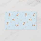 Dusty Blue Teddy Bear Baby Shower Registriernummer Visitenkarte (Rückseite)