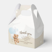 Dusty Blue Teddy Bear mit Balloons Geschenkschachtel (Vorderseite)