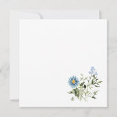 Dusty Blue Tee Party Baby in Bloom Baby Dusche Einladung (Rückseite)