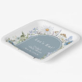 Dusty Blue Tee Party Baby in Bloom Baby Dusche Pappteller (Gewinkelt)