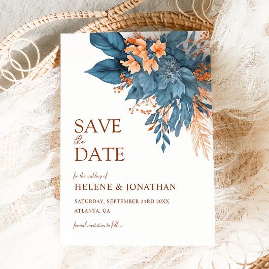 Dusty Blue Terracotta auf dem Boho Parco Tassino Save The Date
