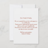 Dusty Blue & Terracotta Floral Wedding Vielen Dank Dankeskarte (Rückseite)