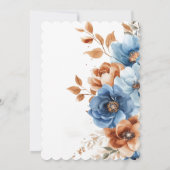 Dusty Blue Terracotta Rust Elegante Hochzeit auf d Einladung (Rückseite)