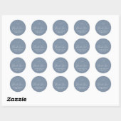 Dusty Blue Thank You Wedding Sticker (Blatt)