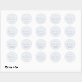 Dusty Blue Thank You Wedding Sticker (Blatt)