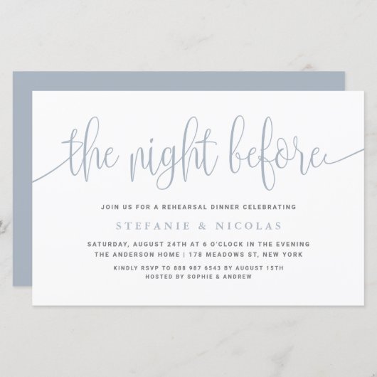 Dusty Blue The Night Before Probe Dinner (Vorne/Hinten)