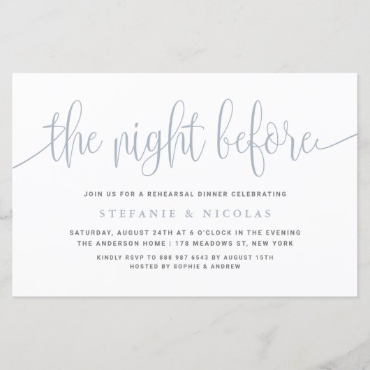 Dusty Blue The Night Before Probe Dinner (Vorderseite)