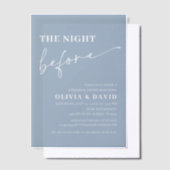 Dusty Blue The Night Before Probe Dinner Pergament Einladungen (Versetzt)