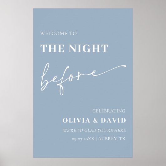 Dusty Blue The Night Before Probe Dinner Unterschr Poster (Vorne)