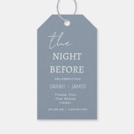 Dusty Blue the Night Before Wedding Vielen Dank Geschenkanhänger