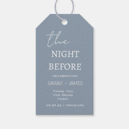 Dusty Blue the Night Before Wedding Vielen Dank Geschenkanhänger