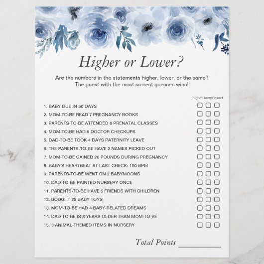 Dusty Blue The Number Challenge Baby Showspiel Flyer (Vorne)