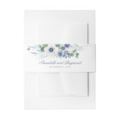 Dusty Blue Thistle und Anemone Floral Wedding Einladungsbanderole (Vorderseite Beispiel)