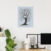 Dusty Blue Thumb Print Tree Wedding Gästebuch (Heimbüro)