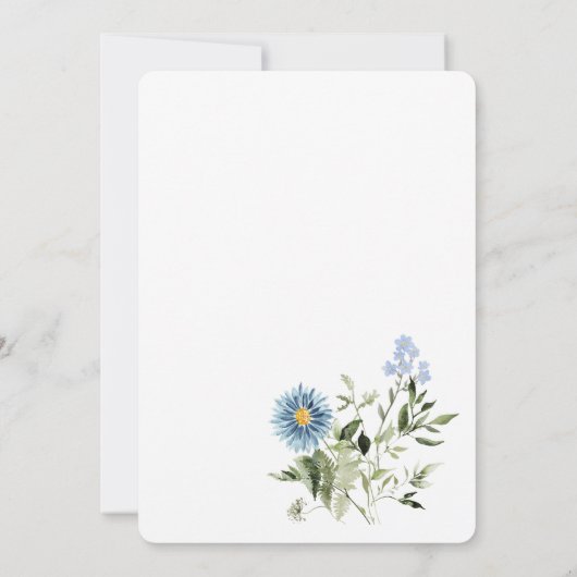 Dusty Blue Time for Tea Baby Dusche Einladung (Rückseite)