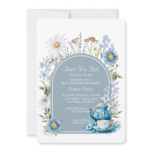 Dusty Blue Time for Tea Baby Dusche