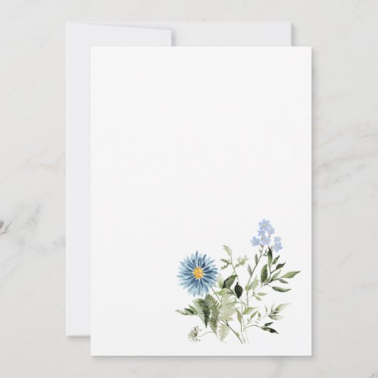 Dusty Blue Time for Tea Baby Dusche Einladung (Rückseite)