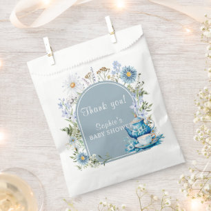 Dusty Blue Time for Tea Boho Garden Baby Show Geschenktütchen