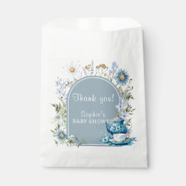 Dusty Blue Time for Tea Boho Garden Baby Show Geschenktütchen