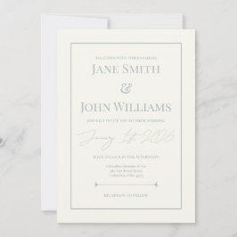 Dusty Blue Timeless 12x18 Wedding Einladung