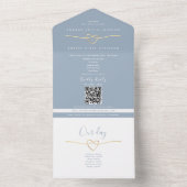 Dusty Blue Timeline All In One Wedding Invitation All In One Einladung (Innen Boden)