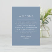 Dusty Blue Timeline & Welcome | Wedding Itinerary  Einladung (Stehend Vorderseite)