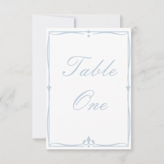 Dusty Blue Tischnummer (Vorderseite)