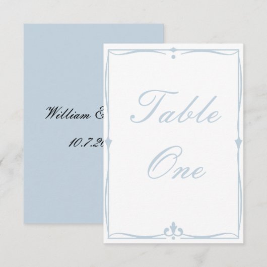 Dusty Blue Tischnummer (Vorne/Hinten)