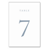 Dusty Blue Tischnummer Card (Rückseite)